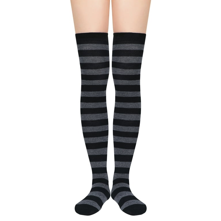 タイツ・ソックス ANN DEMEULEMEESTER Women Socks B0012858KN055 099 BLACK Zando Women's Cute Striped Thigh High Socks, Extra Long for