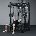 thumbnail image 5 of Mikolo Smith Machine, All-in-One Power Rack Cage with Weight Stack, 2000LBS Power Cage Squat Rack with Smith Bar, Dual Pulley Cable Crossover System for Home gym with Weight Stack, 5 of 18
