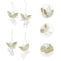 12pcs Clear Glass Angel Pendants Mini Ornaments for Small Christmas Tree Decorations Xmas Bell Hanging Decor