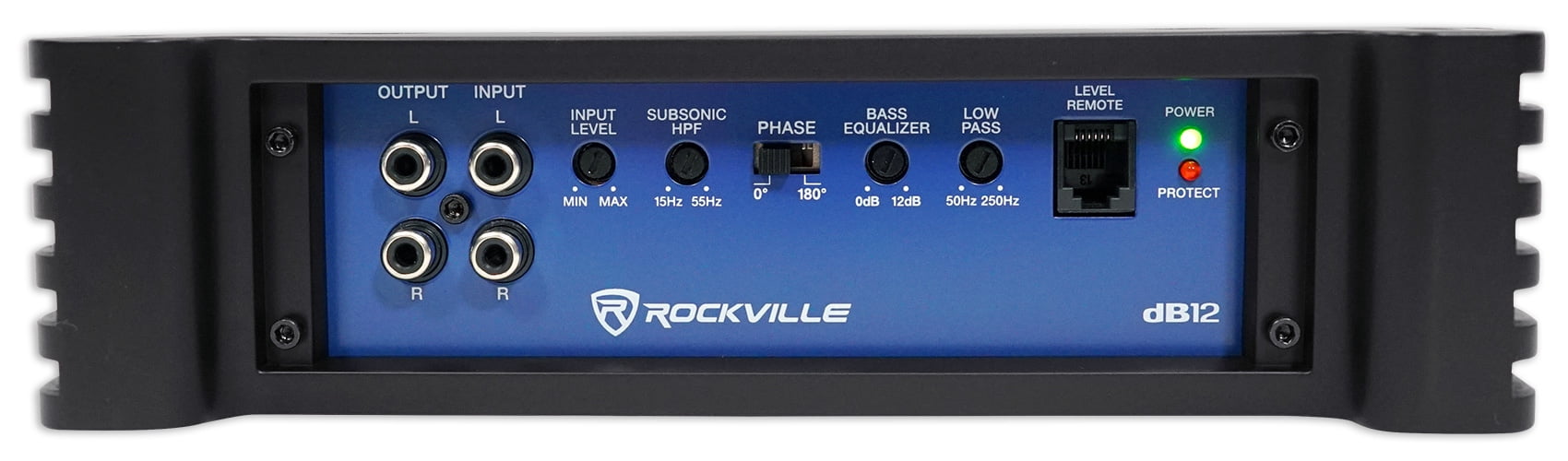 Rockville dB12 Mono Class D Car Amplifier 2000W Peak 500W RMS at 2 Ohm, Subwoofer Amp