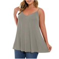 thumbnail image 2 of FAIWAD Plus Size Tank Tops for Women V Neck Button Sleeveless Cami Shirts Summer Adjustable Strap Workout Tops, L-5XL, 2 of 9