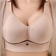 thumbnail image 3 of Bigersell Womens Full-Coverage Wireless Bras Women Push up Bras No Underwire Breathable Comfortable Strap V-Neck Padded Bralette Hook and Eye Closure Female Wire-Free Bra Style-R11 Khaki XXL, 3 of 4