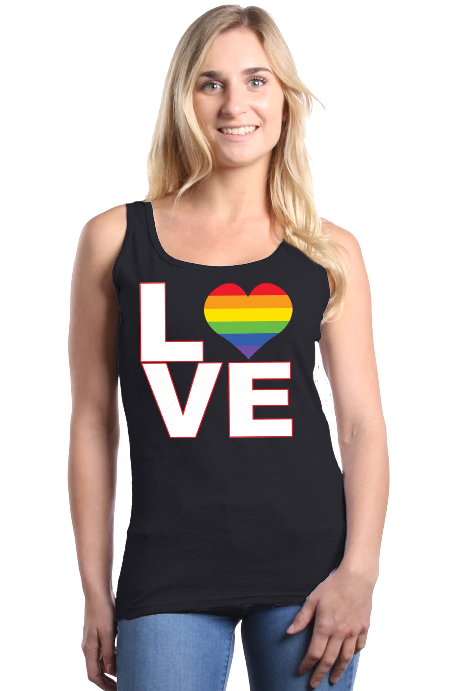 Shop4Ever - Shop4Ever Women's Love Rainbow Heart LGBTQ Gay Pride ...
