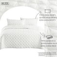 thumbnail image 6 of Exclusivo Mezcla Bed Quilt Set King Size for All Seasons, Stitched Pattern Quilted Bedspread/ Bedding Set/ Coverlet with 2 Pillow shams, Lightweight and Soft, White, 6 of 7