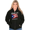 thumbnail image 3 of Rise Up Puerto Rican Pride Se Levanta Unisex Fleece Graphic Zip Up Hoodie Brisco Brands 2X, 3 of 5