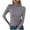 Grey, variant on Women's Tops Casual Slim Fit Mock Turtleneck Long Sleeve Double Faced Blouses,Black,M