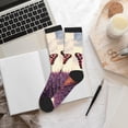 thumbnail image 6 of KLL Butterfly Over Lavender Print Cool Socks Men's Women's Crew Socks Funny Crazy Novelty Stockings, 6 of 7