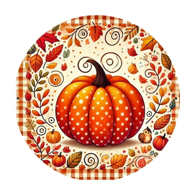 Fasiaou Napperons d'Automne Décorations de Table de l'Action de Grâce d'Automne Intérieur Ferme Citrouilles de Récolte Napperons Ronds pour Fête Cuisine Salle à Manger(C)