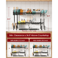 thumbnail image 2 of Sakugi Over The Sink Dish Drying Rack, 31"-39"L x 12"W x 25"H Expandable Dish Drainer, Stainless Steel Dish Rack, Black, X-Large, 2 of 6