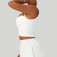 thumbnail image 4 of Soutien-gorge de Sport pour Femmes Design Creux devant Col Rond Confortable Respirant Élastique Entraînement Physique Blanc S, 4 of 7