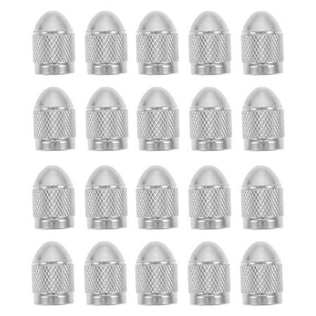 Milisten 20Pcs Round Silver Tire Valve Stem Caps for Car Accessories