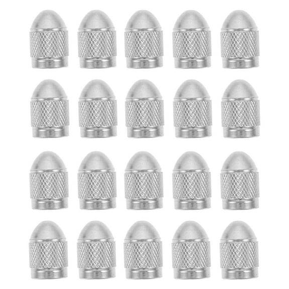 Milisten 20Pcs Round Silver Tire Valve Stem Caps for Car Accessories