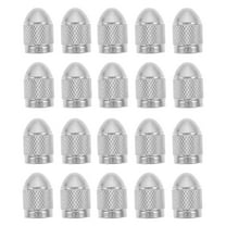 Milisten 20Pcs Round Silver Tire Valve Stem Caps for Car Accessories