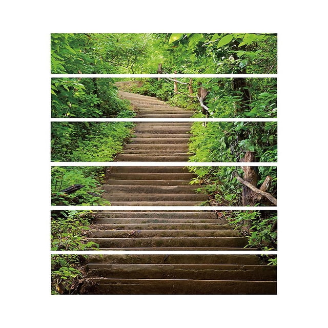 6 uds 3d azulejo piso escalera pegatinas baño cocina decoración impermeable Mural calcomanías arte papel tapiz