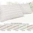 thumbnail image 7 of 100% Egyptian Cotton Pillow Protectors Set of 2, 600 Thread Count Standard Size Bed Pillow Cases with Zipper, Sateen Weave Cooling Pillow Cases Breathable(2PCS, Standard, Light Beige Stripe), 7 of 7