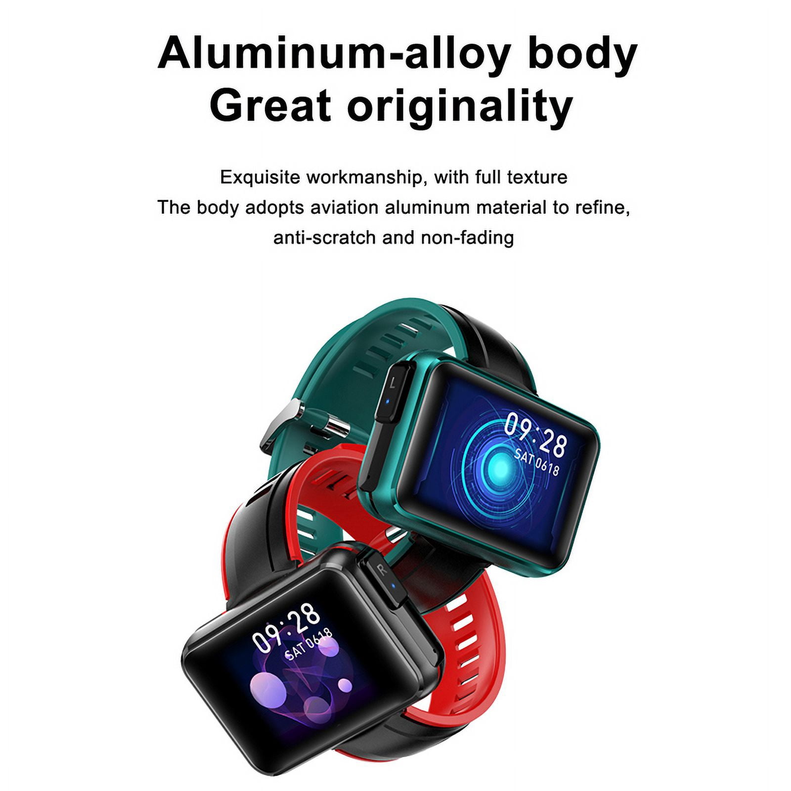 Rainbuvvy T91 Smart Watch 1.4 Inch Portable Bluetooth Headset Built-in Charging Case Bluetooth 5.0 Sports Watch