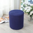 thumbnail image 4 of Ottoman Cover Slipcovers Stretch Footstool Covers Slipcover with Elastic Bottom Blue, 4 of 8