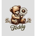 thumbnail image 6 of Teddy Bear With Daisy Women's Vivid White Crew Neck Short Sleeve Crop Tee-3XL, 6 of 7