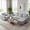 Light Gray, variant on Mjkone 2 Pieces Living Room Furniture Sets,Linen Sectional Sofas and Couches Set with Storage Ottoman for Living Room, 3-Seater + Accent Chair + Ottoman,Beige