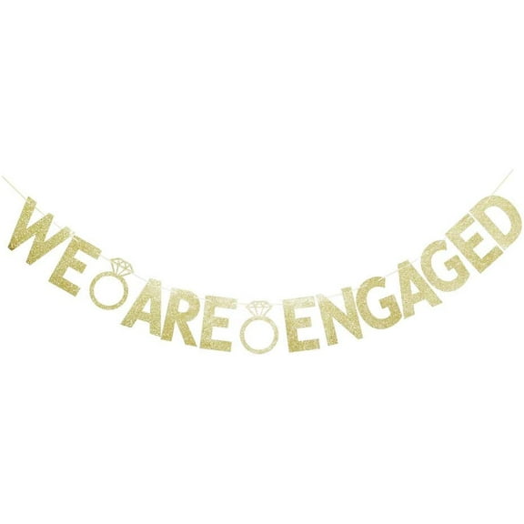 We are Engaged Banner, Funny Decors for Engagement/Wedding/Bridal Shower/Bachelorette Party Photo Props Supplies
