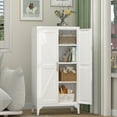 thumbnail image 6 of White Metal Storage Cabinet, 47" Steel Cabinets for Home Office, Kitchen Pantry Storage Cabinet with Doors and 3 Adjustable Shelves, for Office, Home, Garage, School, 6 of 9