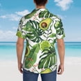 thumbnail image 6 of Easygdp Watercolor Green Tropical Men'S Summer Casual Short Sleeve,Short Sleeve Button-Down Shirt, Lapel Loose Breathable Hawaiian Short Sleeve - Small, 6 of 9