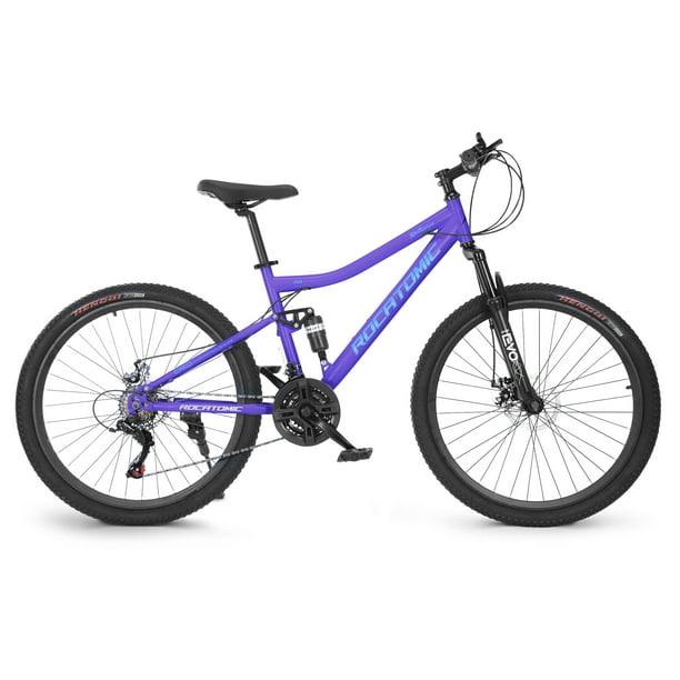 Rocatomic Bicicleta De Montaña Aria R26 21v Cambios Shimano Sl-tx30-ln Frenos De Mecánicos Doble Suspensión (morado)