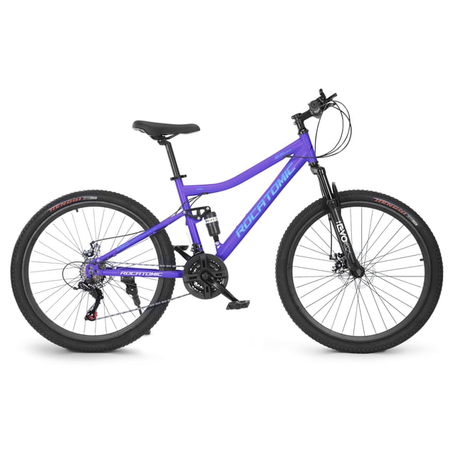 Rocatomic Bicicleta De Montaña Aria R26 21v Cambios Shimano Sl-tx30-ln Frenos De Mecánicos Doble Suspensión (morado)