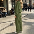 thumbnail image 6 of Teuyenhk Womens Two Piece Sweat Sets Cozy Fleece Lined Sweatsuits Quarter Zip High Neck Pullover with Sweatpants Fashion Athleisure Tracksuit, 6 of 7