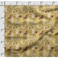 thumbnail image 2 of Soimoi Llama Alpaca Print, Poly Taffeta Fabric, Decor Sewing Fabric by The Yard 56 Inch Wide, Decorative Fabric for Outdoor Upholstery, Umbrellas and Home Accents, Mustard Yellow, 2 of 5