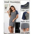 thumbnail image 5 of Ekouaer Womens Nightgown Short Sleeve Night Dress Printed Sleepwear Soft Sleep Shirt, 5 of 6