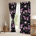 thumbnail image 3 of Homewish Flying Purple Butterflies Blackout Curtains Set of 2 (52x84 Each) for Teens Female Men,Pink Floral Flower Window Curtains,Dreamy Princess Curtains and Drapes,Microfiber Bedroom Decor, 3 of 6
