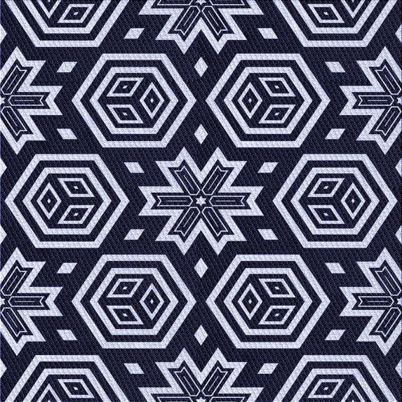 Ahgly Company Machine Washable Indoor Square Transitional Night Blue Area Rugs, 6' Square