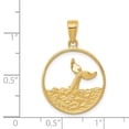 thumbnail image 3 of Real 14kt Yellow Gold Whale Tail in Circle with Waves Pendant; for Adults and Teens; for Women and Men, 3 of 3