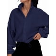 thumbnail image 3 of Chaquetas de Forro para Mujer, Sudaderas Extragrandes con Cremallera, Ropa de Invierno, Conjuntos de Larga y Corte Corto para Otoño. Azul Marino M, 3 of 9