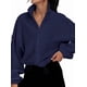 thumbnail image 3 of Chaquetas de Forro para Mujer, Sudaderas Extragrandes con Cremallera, Ropa de Invierno, Conjuntos de Larga y Corte Corto para Otoño. Azul Marino M, 3 of 9