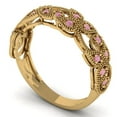 thumbnail image 2 of 0.17 ctw Wedding Band for Women - 18K Yellow Gold Simulated Pink Diamond Stackable Eternity Ring, 2 of 6