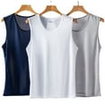 thumbnail image 3 of Men Ice Silk Mesh Shirt Summer Thin Sleeveless Sports Fitness TShirt, 3 of 12