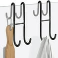 thumbnail image 4 of YIMWNYI Stainless Steel Double Sided Hooks, No Drill Metal Coat Hooks for Bathroom & Kitchen, Rust-Resistant Glass Door Hooks, Multi-Purpose Back Hanging Hooks, Modern Design, Easy Installation, 4 of 6