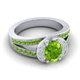thumbnail image 3 of 2.35 T.C.W Unique Oval Cut Peridot Gemstone Wedding Ring for her Solid 14K White Gold Size 5.5 by Diamond-Capitals, 3 of 8