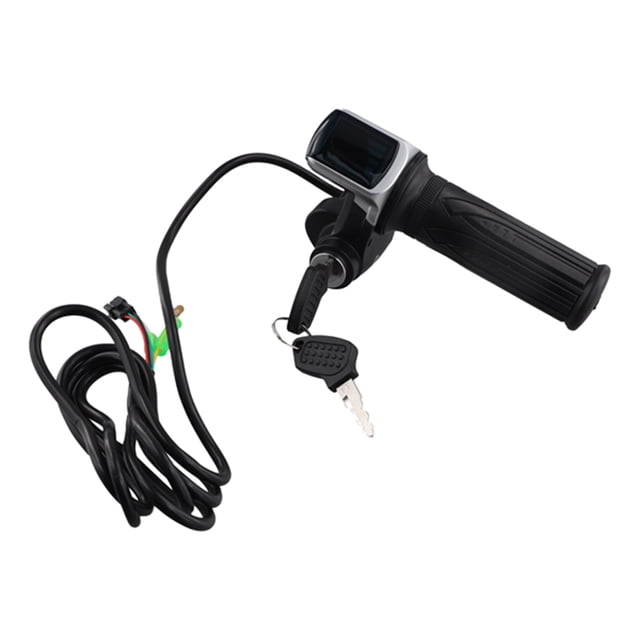 Acelerador de Bicicleta para EléCtrica 48V Manejar Gas Llave Bloqueo Pantalla LCD