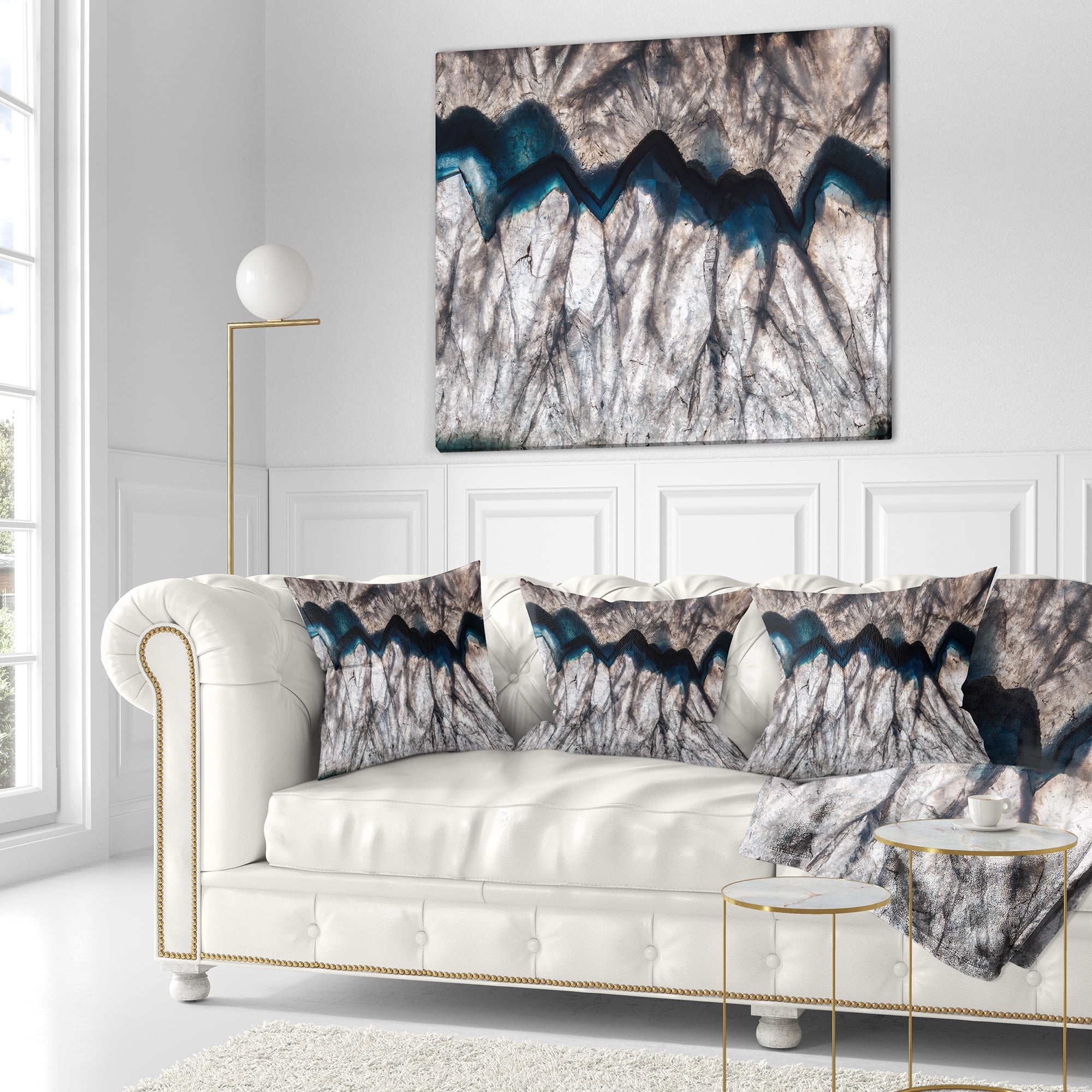 Designart Backlit Mineral Macro - Abstract Throw Pillow - 18x18