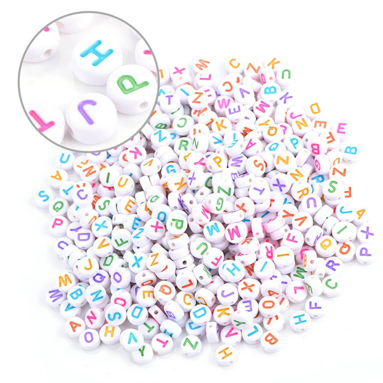 Naler 1200pcs Letter Beads Round A-Z Acrylic Plastic Beads