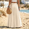 thumbnail image 4 of Boho Maxi Skirts for Women 2026 Summer Cute Flowy Long Skirts Flared A Line Elastic Waist Beach Vacation Resort S, 4 of 8