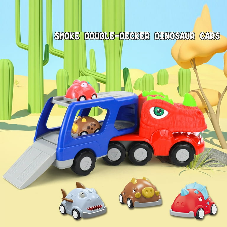 Imprensa Toy Car Dinosaur, Dinosaur Monsters Truck for Boy,Conjunto de  brinquedos de carro Dino para crianças, veículos de puxar para trás para  jogos de dinossauros, presentes de aniversário Generic