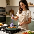 thumbnail image 3 of 11.8 Inch Silicone Kitchen Spatula Set Heat Resistant BPA Free Seamless One-Piece Flexible Scraper & Slotted Turner Spoonula for Baking Cooking Flipping Nonstick Pans Bowls Jars Pink Kitchen Tool, 3 of 9
