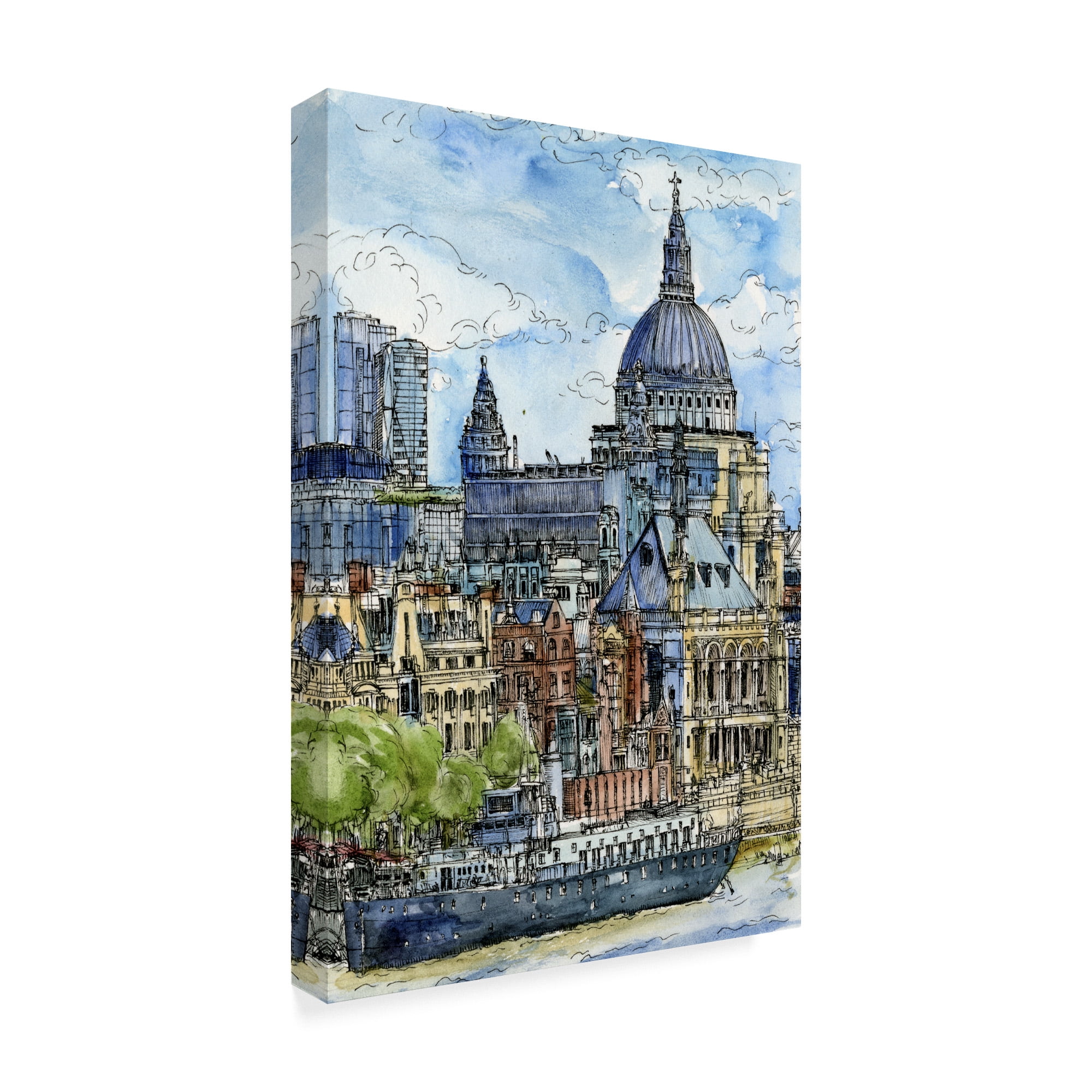 Trademark Fine Art 'City Scene X' Canvas Art by Melissa Wang