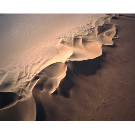 Aerial Rods Star - Aerial view of star dune formations Namib-Naukluft NP Namibia Poster Print by Gerry Ellis