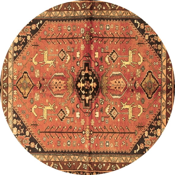 Ahgly Company Indoor Round Persian Brown Traditional Area Rugs, 7' Round