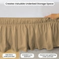 thumbnail image 3 of CCNY 24" Inch Drop Wrap Around Bed Skirt Emperor/Wyoming King Size 100% Microfiber Made Taupe Color, 3 of 6